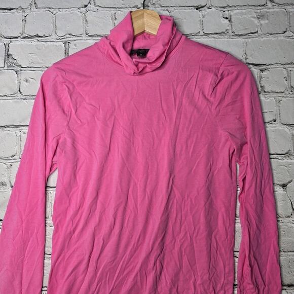 J Crew Pink Long Sleeve Turtleneck Knit Top Size Medium Cotton Blend? - Picture 2 of 8